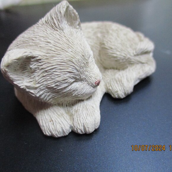 1986 Sandicast Lil Snoozer "Cuddles" Hand Cast Cat 2 1/2" long nwot - Picture 5 of 6